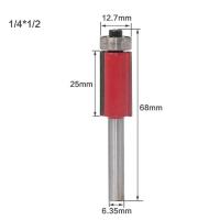 1ชิ้น1/4 Shank1/2 "3/8ชุดบิตเราเตอร์ขอบสีแดงพร้อมตลับลูกปืนสำหรับไม้รูปแบบแม่แบบดอกสว่านทังสเตนคาร์ไบด์เครื่องมือเครื่องตัดมิลลิ่ง