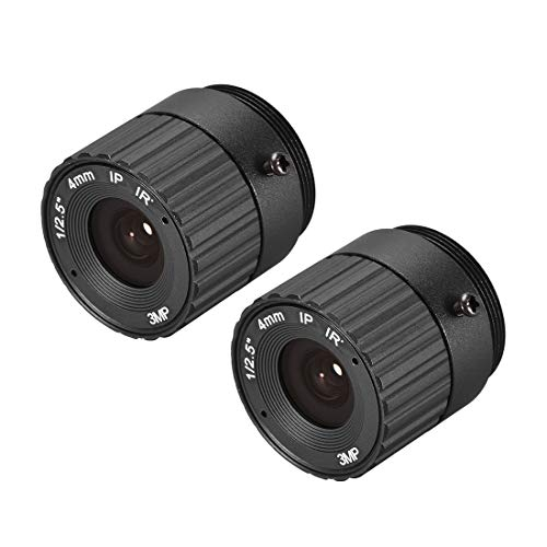 uxcell 2 Pcs Camera Varifocal Lens 4mm Focal Length 3MP F1.4 1/3 Inch CS Mount for CCD Camera