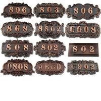 【LZ】❣  European Door Number Sticker Antique Copper House Number Sign 3 To 4 Numbers Hotel Door Plate Customized  Plastic Numbered Tags