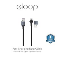 ☝Eloop S8 สายชาร์จเร็ว PD 100W 5A USB Type C to C ยาว 1.5 เมตร สายชาร์จโน๊ตบุ๊ค 2 in 1 Orsen USB Data Cable ของแท้100❉