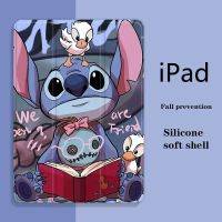 Disney Stitch Book Style Tablet Case for iPad Mini 1 2 3 Air 4 5 Pro 2021 11in Trifold Airbag Style Silicone Protective Cover Cases Covers