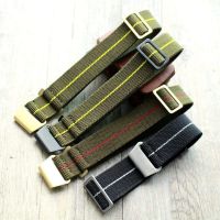 Finely woven 1960s French army parachute bag 22MM 18 20MM elastic quick-drying mens nylon Nato strap 【JYUE】