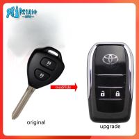 RTO 2Button โตโยต้า Vios Gen 2 Avanza 2008 2009 2010 2011 2012ดัดแปลงกุญแจแบบพับเชลล์ที่ใส่กุญแจเคสกุญแจรถยนต์