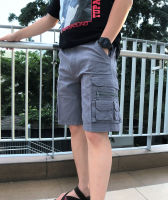 กางเกงขาสั้นกระเป๋าข้าง เดินป่า Mens cargo shorts Casual เนื้อผ้านุ่มสวมใส่สบาย Cotton pants รุ่น LM