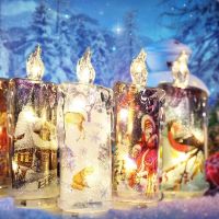 【CW】 2021 Christmas Home Garden LED Electronic Candle Snowman Santa Night Light Atmosphere Decoration Decor