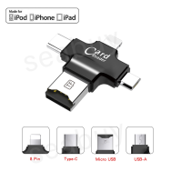 การ์ดรีดเดอร์ 4 in1 OTG card reader, ตัวเพิ่มแมม รองรับ ios ,Android และ USB type-c Seabuy