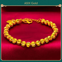 ASIX GOLD สร้อยข้อมือทองแท้ สร้อยข้อมือทองแท้ผู้หญิง สร้อยข้อมือทอง ทอง 24K 999 ไม่ดำ ไม่ลอก สร้อยข้อมือลูกปัด รูปแบบล่าสุด