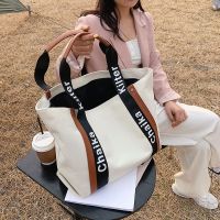 Ladies Canvas Tote Bag New Trendy Large-capacity Handbag Letter Shoulder Strap Ins Student Shoulder Bag Womens Casual Tote