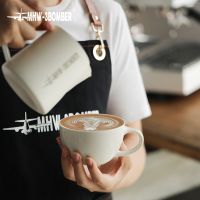 MHW-3BOMBER 300ml Ceramics Cappuccino Mug Set Ceramic Coffee Cups with Saucers Espresso Latte Accessories Home Barista Gift