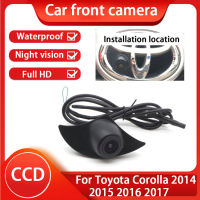 ที่จอดรถอุปกรณ์เสริมโลโก้รถ HD กล้องด้านหน้าสำหรับ Toyota Corolla 2014 2015 2016 2017กันน้ำ Night Vision CCD คุณภาพสูง