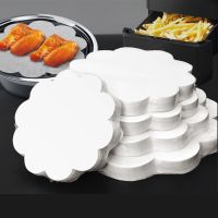 100Pcs White Lace Round High Temperature Resistant Anti-adhesion Silicone Oil Air Fryer Food Pad Baking Barbecue Grill Papers