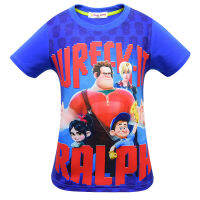 Ralphเด็กเสื้อแขนสั้นสำหรับเด็กหญิงเสื้อยืดผ้าฝ้ายรูปแบบการ์ตูนใหม่พิมพ์คอกลม 3424 เด็กเสื้อผ้าฤดูร้อนสบายๆหลวมกีฬาท็อปส์