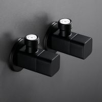 Brass Black Angle Valve Kitchen Bathroom Toilet Cold Hot Water Mixer Tap Accessories Stop Filling Valve Standard G1/2 Threaded