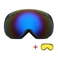 Winter Anti-fog Ski Goggles with Night Vision Lens Outdoor Windproof Snowmobile Snowboard Glasses UV400 Skiing Skating Goggles