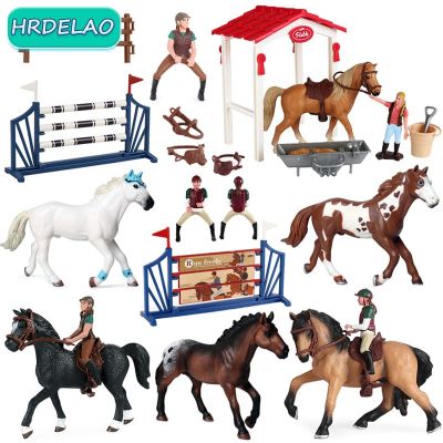 ZZOOI Farm Animals Horse Model Action Appaloosa Harvard Hannover Clydesdale Quarter Arabian Horse Figures Equestrian Toys for Children