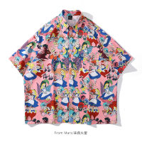 Princess From Mars Landing On Japanese Interesting Cartoon With Popular Logo Loose Oversize Shirts With Short Sleeves