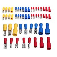 120pcs Insulated Wire Electrical Connector Combo Ring  Flat  Quick Disconnect Crimp Marine Automotive Cable Terminals