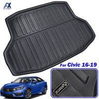 รถสีดำด้านหลัง Trunk Liner Cargo Boot Mat ถาดโคลน Kick Protector สำหรับ Honda Civic 4ประตูซีดาน2016 2017 2018 2019