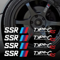 สติ๊กเกอร์ติดล้อ สติ๊กเกอร์ติดแม็ก SSR Type RS 4 ชิ้น Sticker Car Wheel 3M สติ๊กเกอร์ติดรถ 8 PCS/Set (WE18)