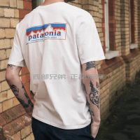 [S-5XL]เสื้อยืดแขนสั้นผ้าฝ้ายแท้พิมพ์ลาย Patagonia / Bata สําหรับผู้ชาย 38569