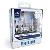 PHILIPS หลอดไฟหน้ารถยนต์ White Vision +60% 4300K HB4