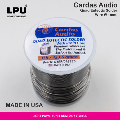 ตะกั่ว Cardas Audio Quad Eutectic Solder ขนาด 0.8มม.ของแท้จาก อเมริกา มีส่วนผสม เงิน, ทองแดง, ดีบุกและตะกั่ว Audio Grade ของแท้ 100%