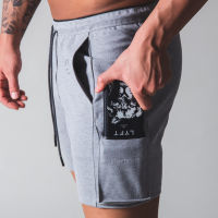 Fitness Running Sport Shorts Men Running Two-Color Stitching Five-Quarter Board Short Gym Workout Basketball Training Shorts Men