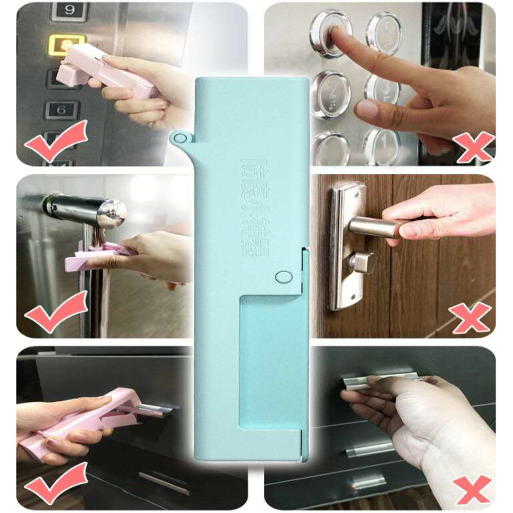No Touch Open Door Self Tool Elevator Press Stick Avoid Contacting Pink 