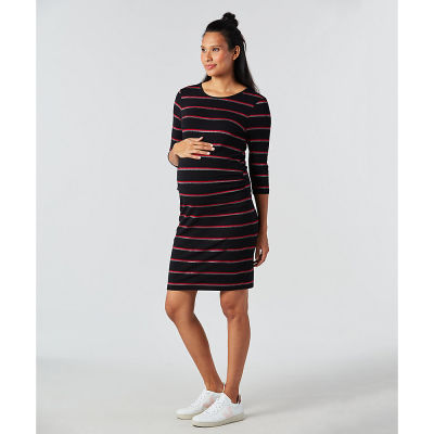 ชุดเดรสคุณแม่ mothercare red and silver striped maternity tube dress TD518