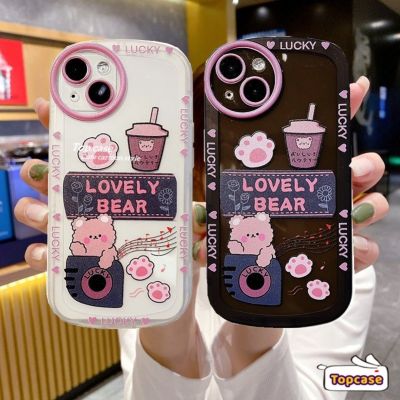 เคสโทรศัพท์มือถือแบบนิ่ม ลายหมีน่ารัก สําหรับ iPhone 14 13 12 X XR Xs 8 7 6 6s 2020