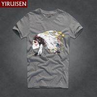 Summer Print Graphic Tee 100% Cotton Yiruisen MenS T-Shirt Round Neck Homme Male Short Sleeve Top Quality Casual Soft Tshirts S-4XL-5XL-6XL