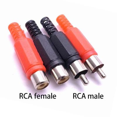 ；【‘； RCA Plastic Male Female Jack Connector Adapter Solder Audio Video AV Plug Handle Plugs Channel Dual Welding Tool DIY