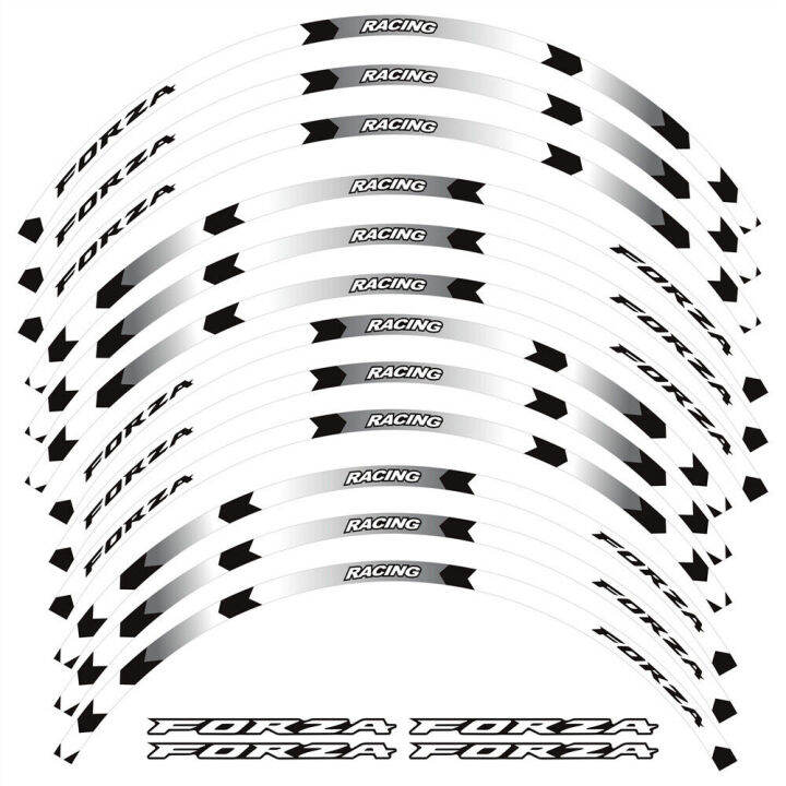 อุปกรณ์เสริมรูปลอกสติกเกอร์ติดมอเตอร์ไซค์สำหรับรถฮอนด้าฟอร์ซา125-300-250ขนาด350-14-15นิ้วใช้ได้กับล้อยางขอบล้อลาก