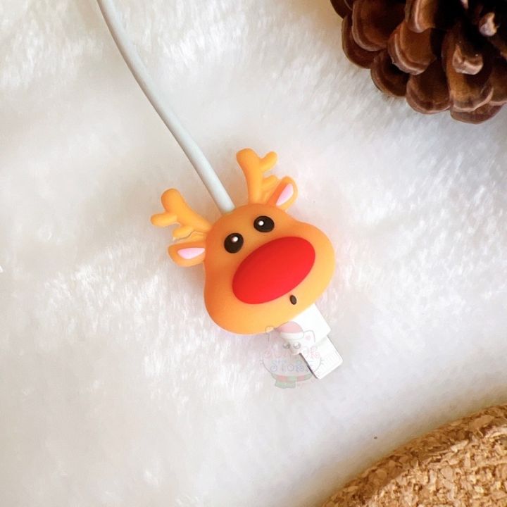 พร้อมส่ง-cable-bite-ชุด4-ตัวกันสายชาร์จหัก-ถนอมสายชาร์จ-ลายคริสต์มาส-christmas-ราคาถูก-cable-protector