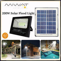 MIWAT ไฟแสงอาทิตย์200W 300W Heavy Duty สวน LED น้ำท่วมกลางแจ้ง Light ไฟถนน IP67กันน้ำ