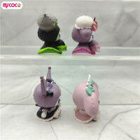 MSCOCO ตุ๊กตาโมเดลรูป Kuromi Melody สุดสร้างสรรค์4ชิ้น,ของเล่นโมเดลแกะสลักแบบพกพาและน้ำหนักเบาประดับตกแต่งเดสก์ท็อปสำหรับห้องนั่งเล่น