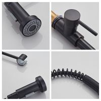 NEW Matte Black Kitchen Faucet Deck Mounted Mixer Tap 360 Degree Rotation Stream Sprayer Nozzle Kitchen Sink Hot Cold Taps