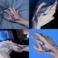 【hot】▪ஐ◇  Meteor Totem Herbal Juice Hand Stickers Men Semi-permanent Temporary Permanent Fake on The Back of