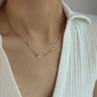 ?โปรพิเศษ? สร้อยคอเกาหลี 14k Pin Fashion Stacked Zircon Pendant Clavicle Necklace ?ราคาถูก ทอง ทองคำแท้ สร้อย แหวน กำไร สร้อยคอ เครื่องประดับ เพรช หยก