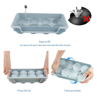 Ice-Cube Tray, 2 Pack Sphere Ice-Cube Mold with Bin&amp;Tong, Leak-Free Round Ice-Cube Mold Storage Box