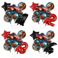 ❄❧ 6Pcs Blaze Monster Foil Balloons Sports Car Number Ballons Birthday Party Decoration Machines Racing Racecar Kids Toys