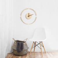 ?Dream Best? 14 inch Wooden Wall Clock Simple Minimalist Modern Transparent for Cafe Shop