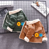 IENENS Winter Kids Boys Girls Coats Fashion Velvet Button Warm Tops Jackets Children Wears Garments Clothes Toddler Infant Casual Cotton Clothing Jacket Coat 1 2 3 4 Years