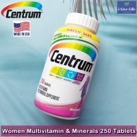 เซนทรัม วิตามินรวม สำหรับผู้หญิง Women Multivitamin &amp; Minerals 250 Tablets - Centrum