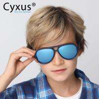 Cyxus เด็กแว่นกันแดดโพลาไรซ์ 100% UV400 Shades TAC เลนส์กีฬา/ทุกวันสำหรับชายอายุ 4-12 (เลนส์กระจกสีฟ้า)