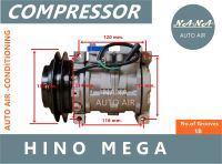 สินค้าคุณภาพ มือ1 COMPRESSOR Hino Mega คอมเพรสเซอร์ แอร์ ฮีโน่ เมก้า สายพานร่องวี คอมแอร์รถยนต์ ส่งไว ส่งฟรี