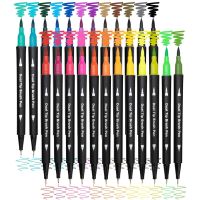 Bview Art 24colors Dual Tip Watercolor Brush Pen Kids Adults Artist Fine Point Coloring Markers