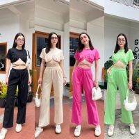 CARA Cropped set?สวยอินเทรนด์ เก๋ไม่ซ้ำใคร กับลุคสุดจี๊ด ท้าให้ตำ!! เสื้อยืดทรงครอป มีกิมมิคช่วงอกจับจีบย่นเป็นทรงเต้า