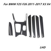 Aksesori F25รถยนต์ BMW F26 2011-2017 X4 X3 Dekorasi Windows แผงควบคุม Gigi ภายใน Serat Karbon Trim ABS Stiker