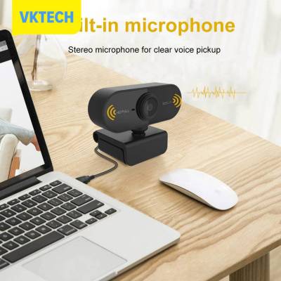 [Vktech] 1080P Full HD เว็บแคมพร้อมไมโครโฟนประชุมกล้องเว็บแคมออโต้โฟกัส360องศาไดรฟ์-ฟรีสำหรับคอมพิวเตอร์เดสก์ท็อปถ่ายวิดีโอ